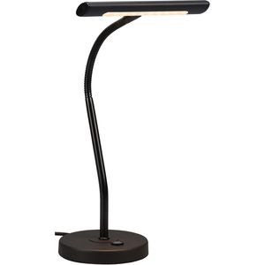 LED Bureaulamp - Trion Curty - 4W - Warm Wit 3000K - Dimbaar - Rond - Mat Zwart - Aluminium