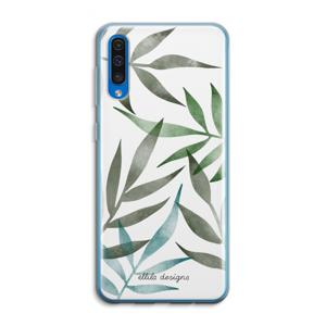 Tropical watercolor leaves: Samsung Galaxy A50 Transparant Hoesje