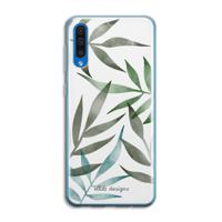 Tropical watercolor leaves: Samsung Galaxy A50 Transparant Hoesje - thumbnail