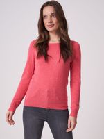 Basic fijngebreide boothals trui van biologisch cashmere