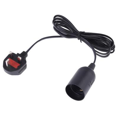 E27 Wire Cap lamp houder kroonluchter stopcontact met 1.8 m verlengkabel grote UK plug (zwart)