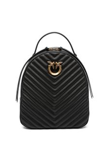 PINKO sac à dos Love en cuir à chevrons - Noir