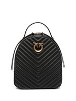 PINKO sac à dos Love en cuir à chevrons - Noir