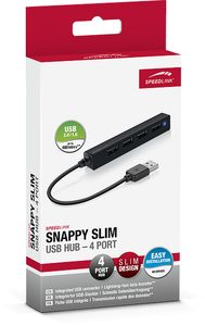 SpeedLink Snappy Slim USB 2.0-hub 4 poorten Zwart