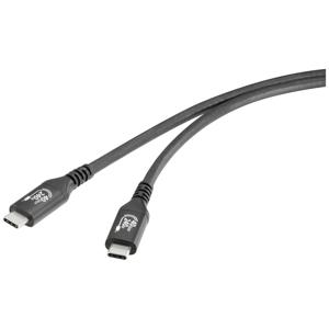 Renkforce USB-kabel USB 4.0 USB-C stekker, USB-C stekker 1.00 m Zwart Aluminium-stekker RF-5235978