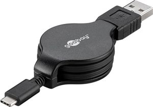 Goobay Intrekbare USB 2.0 / USB 3.1 Type-C Kabel - Zwart
