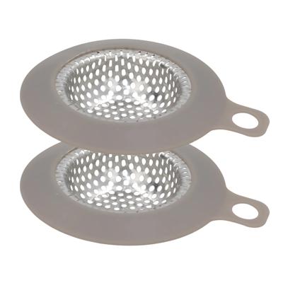 Gerimport gootsteen zeefje - 2x8 cm - zilver - metaal - wasbak - keukenaccessoires