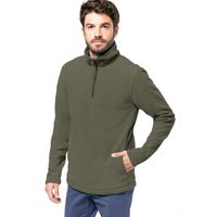 Fleece trui - leger groen - warme sweater - voor heren - polyester 2XL  - - thumbnail