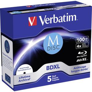 Verbatim 43834 M-Disc Blu-ray 100 GB 1 stuk(s) Jewelcase Bedrukbaar