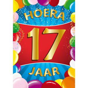 17 jaar verjaardag versiering poster - 59 x 84 cm - leeftijd feestartikelen