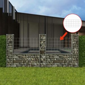 VidaXL Gabion mand u-vormig 240x20x100 cm staal
