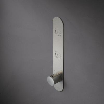 Hotbath Cobber afbouwdeel inbouwthermostaat met 2 pushbuttons verticale plaatsing geborsteld nikkel PB066EXTGN