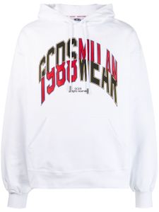 GCDS hoodie en coton à logo imprimé - Blanc