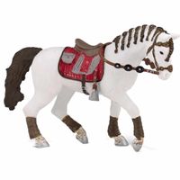 Plastic trendy paard met gevlochten manen 14.5 cm   -