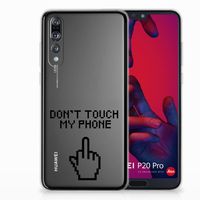 Huawei P20 Pro Silicone-hoesje Finger Don't Touch My Phone - thumbnail