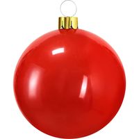 Mega grote decoratie kerstbal - 65 cm - rood - opblaasbaar