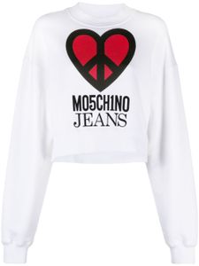 MOSCHINO JEANS graphic-print jersey sweatshirt - Blanc