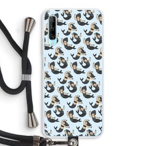 Zeemeermin: Huawei P Smart Pro Transparant Hoesje met koord