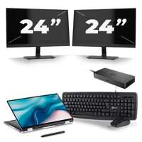 Dell Latitude 9510 - Intel Core i7-10e Generatie - 15 inch - 16GB RAM - 256GB SSD - Windows 11 + 2x 24 inch Monitor