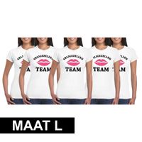 5x Vrijgezellenfeest shirt voor dames Maat L L  -