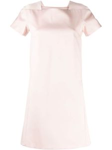 Paule Ka robe satinée à encolure carrée - Rose