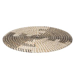 Secret de Gourmet Tafel Placemat - zeegras - zwart/wit - D35 cm - extra dik