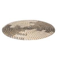 Secret de Gourmet Tafel Placemat - zeegras - zwart/wit - D35 cm - extra dik