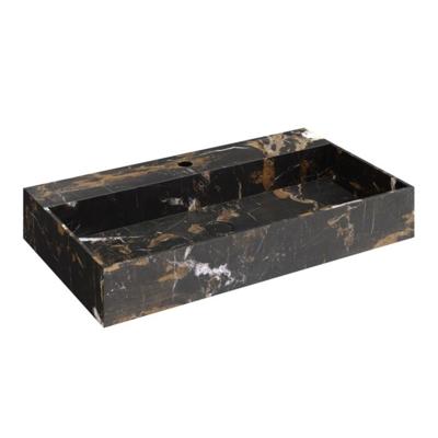 SaniClear Portoro Gold | Marmer | Op meubel | 1 kraangat | Rechthoek | Zwart Marmer