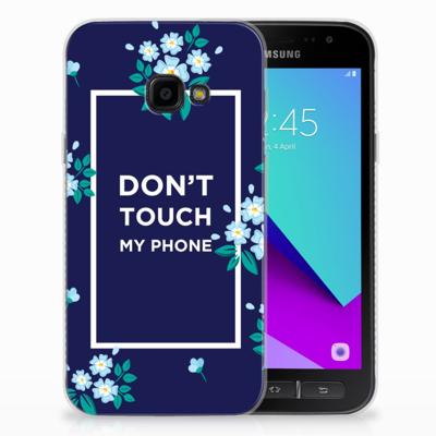 Samsung Galaxy Xcover 4 | Xcover 4s Silicone-hoesje Flowers Blue DTMP Samsung Galaxy Xcover 4 | Xcover 4s Silicone-hoesje Flowers Blue DTMP