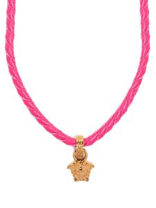 Versace collier en cuir à pendentif Medusa - Rose