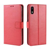Retro Crazy Horse textuur horizontale Flip lederen case voor Galaxy A10e met houder & kaartsleuven & fotolijstjes (rood)