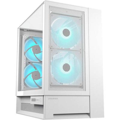 Cougar CGR-2WA3W-RGB Midi-tower PC-behuizing Wit 2 voorgeïnstalleerde ventilators, Zijvenster, Geïntegreerde verlichting