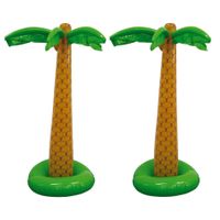 Set van 2x stuks opblaasbare palmboom/bomen 180 cm - thumbnail