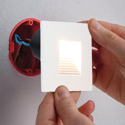 LED trapverlichting 1.5Watt vierkant WIT doorlusbaar voor WCD inbouwdoos