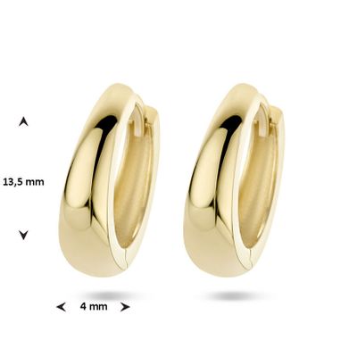 Oorringen geelgoud 4 x 13,5 mm