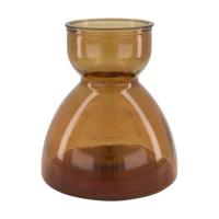 Vaas recycled glas Ø21,5x23cm bruin