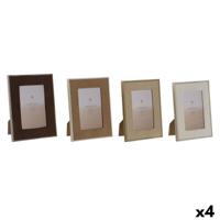 Fotolijsten Home ESPRIT Bruin Beige Fluweel Kristal Modern (4 Stuks)
