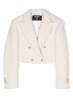 Balmain Kids blazer en tweed à coupe crop - Tons neutres