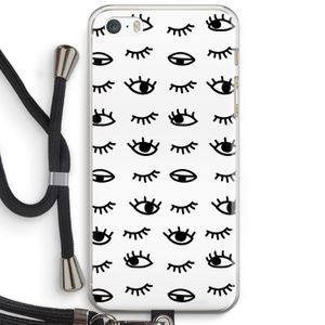 Eye pattern #2: iPhone 5 / 5S / SE Transparant Hoesje met koord