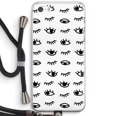 Eye pattern #2: iPhone 5 / 5S / SE Transparant Hoesje met koord