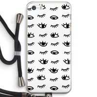 Eye pattern #2: iPhone 5 / 5S / SE Transparant Hoesje met koord