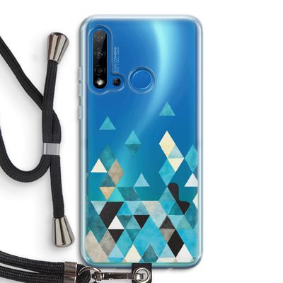 Gekleurde driehoekjes blauw: Huawei P20 Lite (2019) Transparant Hoesje met koord