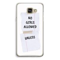No Girls Allowed Unless: Samsung Galaxy A5 (2016) Transparant Hoesje - thumbnail