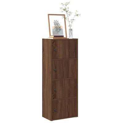 Boekenkast 40x24x102 cm bewerkt hout bruin eikenkleurig