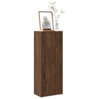 Boekenkast 40x24x102 cm bewerkt hout bruin eikenkleurig
