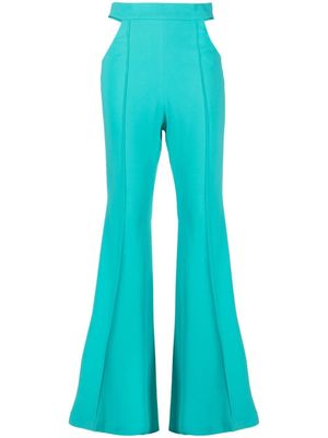 Giuseppe Di Morabito pantalon évasé à découpes - Bleu