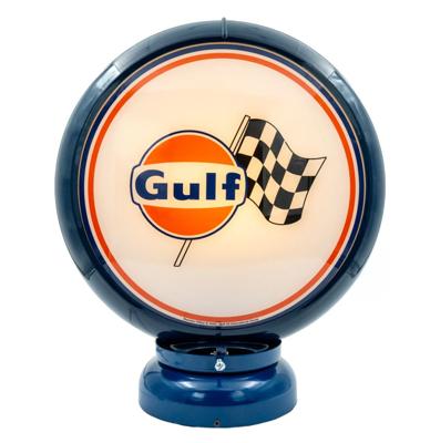 Gulf Racing PVC Benzinepomp Bol met Lampvoet - Blauw/Blauw