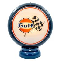 Gulf Racing PVC Benzinepomp Bol met Lampvoet - Blauw/Blauw