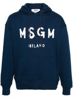 MSGM hoodie en coton à logo imprimé - Bleu