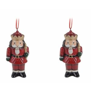 2x Kersthangers notenkrakers 8 cm kerstboomversiering - Kersthangers